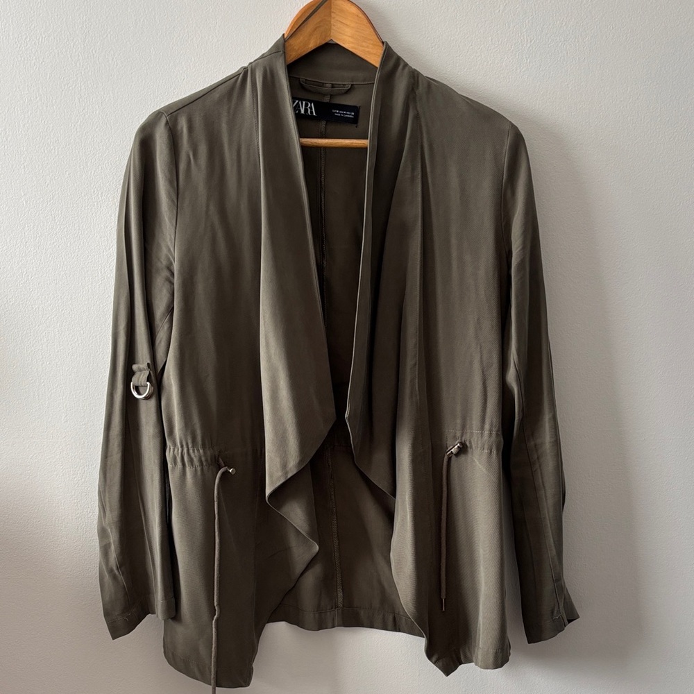 Zara Women's Olive Draped Jacket
